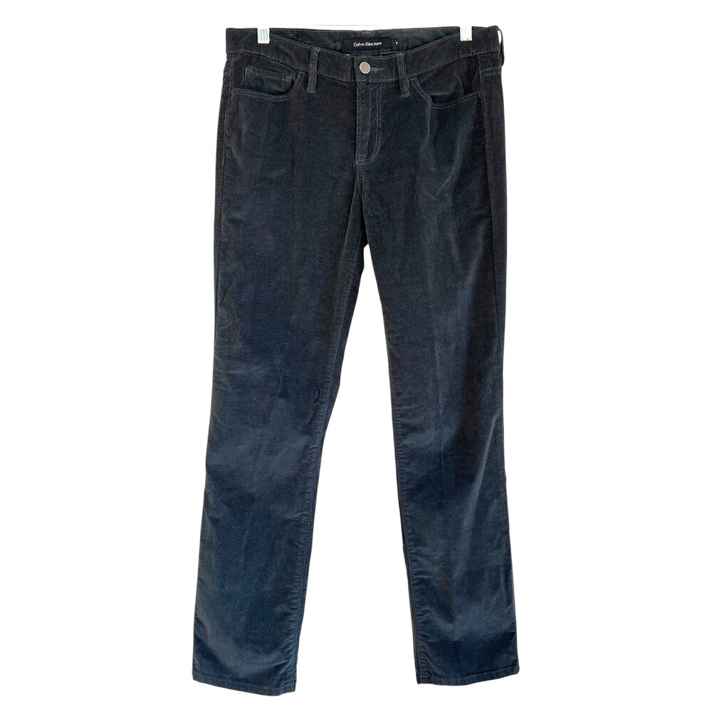 Calvin Klein Womens Straight Leg‎ Corduroys Dark Green Size 8 Boho Goblincore